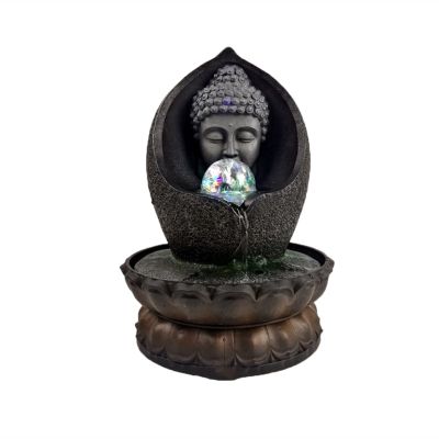 Indoor Tabletop Fountains Indoor Running Water Fountains Handmade Buddha Statue Desktop Waterfall Fountain Office Feng Shui Fortune Ornaments Home Decor Decoration Meditation Fountain