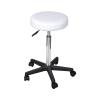 UNNS Lounge Chair White Office Stool Imitation Leather Round Rolling Stool Chair Height Adjustable Rolling Stool with Wheels Salon Stool Bedroom Chair (Color : A) view 1