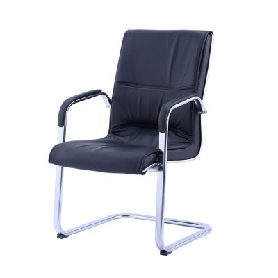 Lounge Chair Home Classic Leather Office Desk Hotel with Metal Frame, High Back Ergonomic Desk Chair and Arms Bedroom Chair (Color : Black)