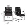 Lounge Chair Home Classic Leather Office Desk Hotel with Metal Frame, High Back Ergonomic Desk Chair and Arms Bedroom Chair (Color : Black) view 3