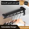 3-Pack Heavy Duty Retractable Closet Pull Out Rod, Wardrobe Hanger Rail Organizer, Top Mount Wardrobe Hanger,Adjustable Clothing Organizer Holder Extendable Wardrobe Rail Tube Rod (Size : 40CM) view 3