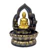 BNNP Indoor Tabletop Fountains Handmade Resin Gold Buddhist Statue Led Lucky Feng Shui Mascot Desktop Water Fountains Creative Home Decorations Decoration Meditation Fountain view 1