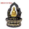 BNNP Indoor Tabletop Fountains Handmade Resin Gold Buddhist Statue Led Lucky Feng Shui Mascot Desktop Water Fountains Creative Home Decorations Decoration Meditation Fountain view 2