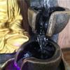 BNNP Indoor Tabletop Fountains Handmade Resin Gold Buddhist Statue Led Lucky Feng Shui Mascot Desktop Water Fountains Creative Home Decorations Decoration Meditation Fountain view 4