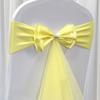 100Pcs Stretch Satin Chair Sashes Bows Chair Bands Decor for Hotel Wedding Reception Party Event Chair Cover Decoration Light Yellow view 2