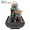 Indoor Tabletop Fountains Desktop Fountain Spherical Tabletop Fountain 3-layer Waterfall River Rock Electric Pump Soothes the Sound of Water, Suitable for Office and Home Decor Decoration Meditation F view 2