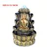 Indoor Tabletop Fountains Zen Water Sound Desktop Waterfall Fountain Lucky Feng Shui Ball Fountains Gold Buddha Statue Lotus Peaceful Home Decoration Decoration Meditation Fountain view 2