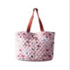 Maison d' Hermine Shopping Bag Cotton Quilted Tote Bag with Zipper Pockets & Small Pouch Reusable Shoulder Grocery Bag Beach Travel Perfect for Easter Gifts Men Women (Romantic Poppy - Saumon) view 1