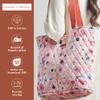 Maison d' Hermine Shopping Bag Cotton Quilted Tote Bag with Zipper Pockets & Small Pouch Reusable Shoulder Grocery Bag Beach Travel Perfect for Easter Gifts Men Women (Romantic Poppy - Saumon) view 4