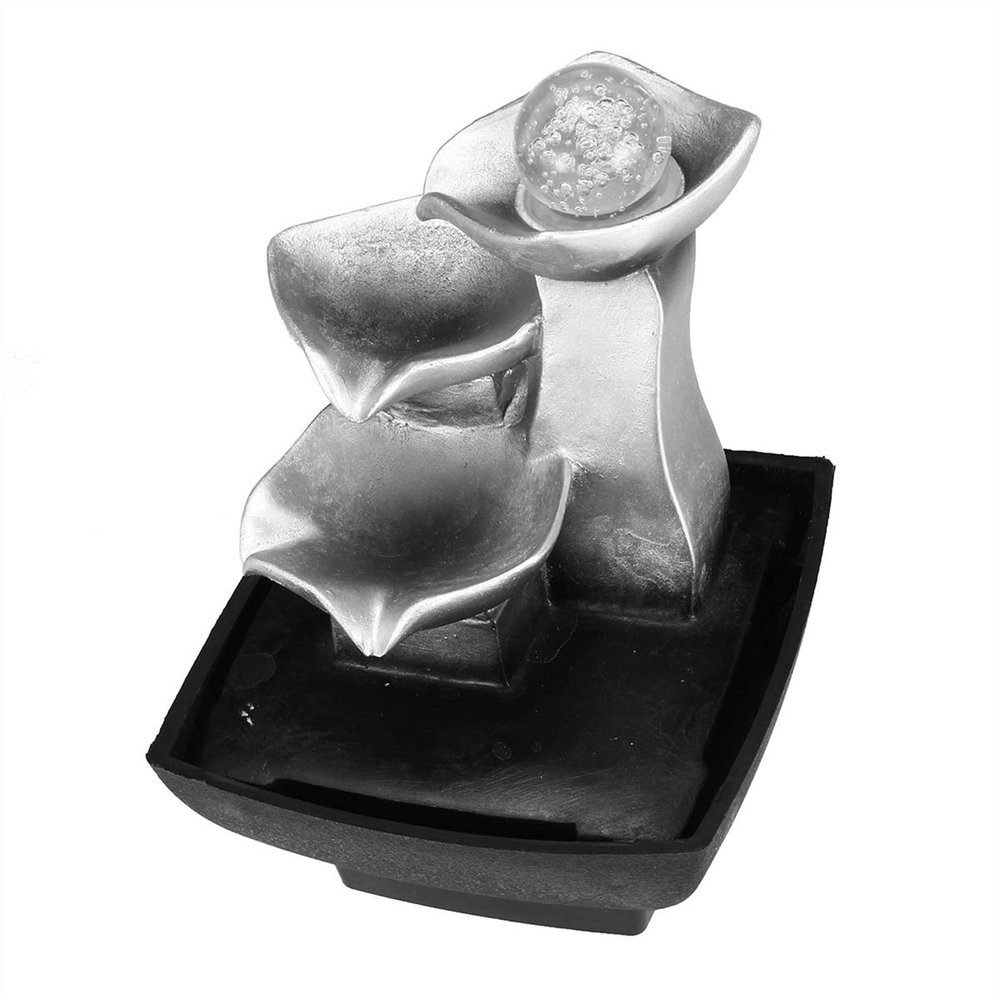 BNNP Indoor Tabletop Fountains Desktop Fountain Indoor 3-Layer Water Table Fountains Office Desk Lucky Decoration Fountain Indoor Rockery Waterfall Tabletop Fountain Decoration Meditation Fountain