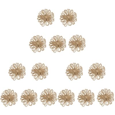 15 Pcs Twine Braided Flowers Craft Making Burlap Roses Christmas Flowers DIY Craft Jute Christmas Tree Rustic s Tree Decoration Crafts Rope Twist