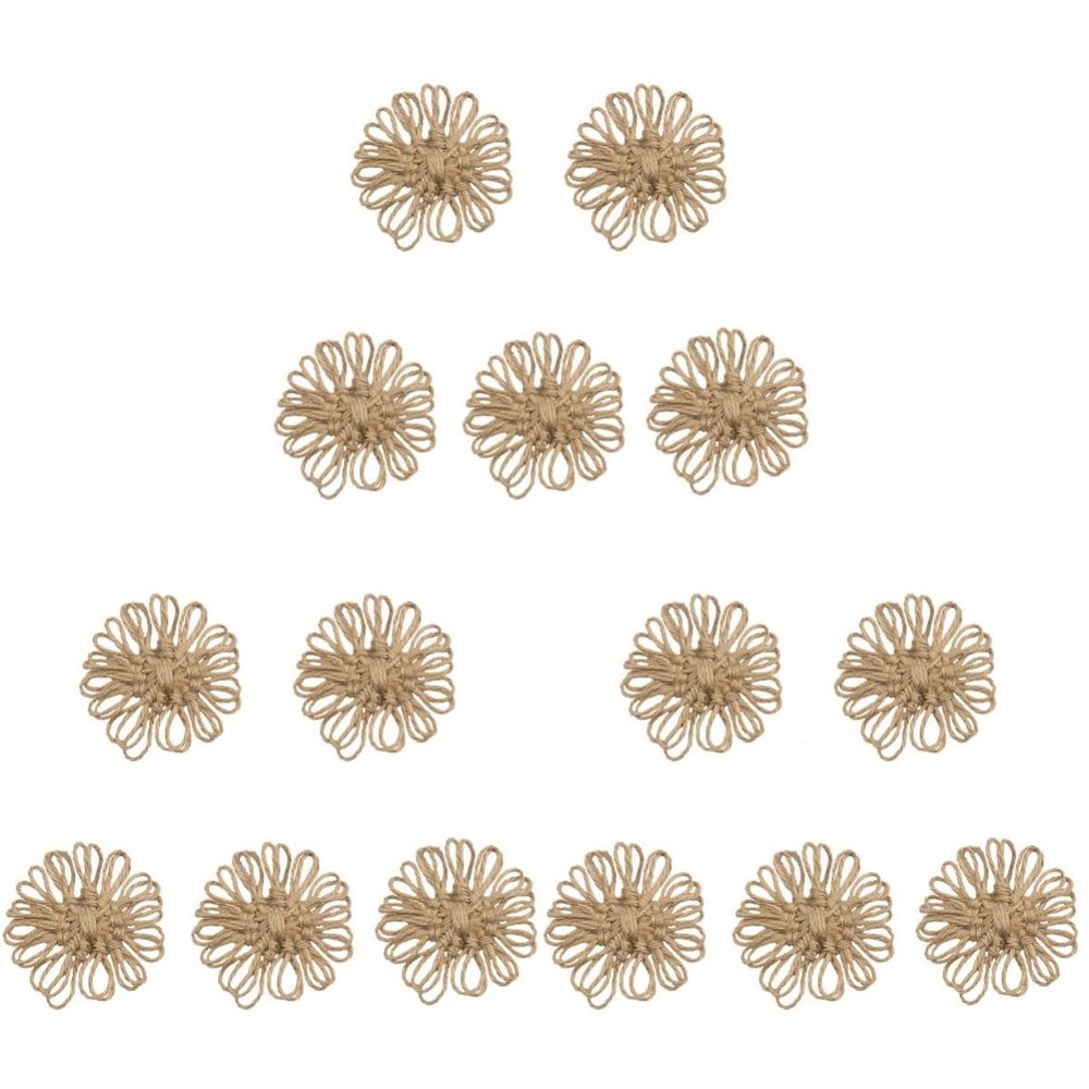 15 Pcs Twine Braided Flowers Craft Making Burlap Roses Christmas Flowers DIY Craft Jute Christmas Tree Rustic s Tree Decoration Crafts Rope Twist