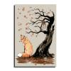 ZBIN Winds of Autumn Wall Art Owl Fallen Leaves Canvas Print Posters Home Decor Painting Pictures Living Room Bedroom Decorative Poster 12x18inch Frameless view 1