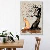 ZBIN Winds of Autumn Wall Art Owl Fallen Leaves Canvas Print Posters Home Decor Painting Pictures Living Room Bedroom Decorative Poster 12x18inch Frameless view 3