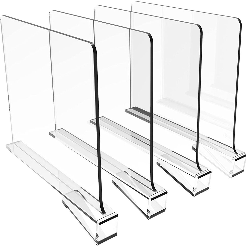 ACEVER Shelf Divider Acrylic Separator for Closet Organizer in Bedroom, Back to School Classroom, Kitchen, Library and Office