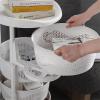 SanBouSi 5 Tier Rolling Kitchen Cart Rotating Storage Rack Fruit and Vegetable Storage Organizer Utility Storage Cart Adjustable Height, White view 4