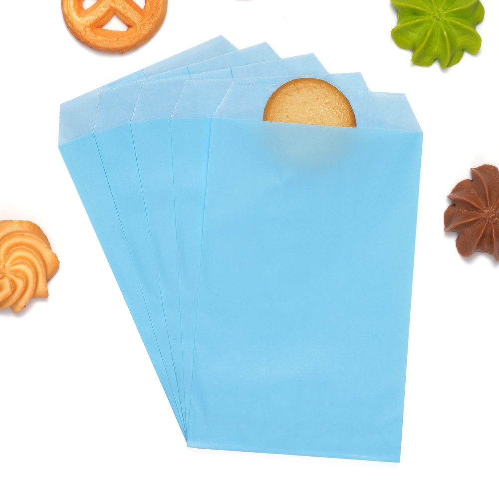 Quotidian Aqua Flat Medium Glassine Paper Bags Envelope 4" x 6" (10 x 15.2cm) Pack of 100 - Christmas Wrapping Invitations Coins Business