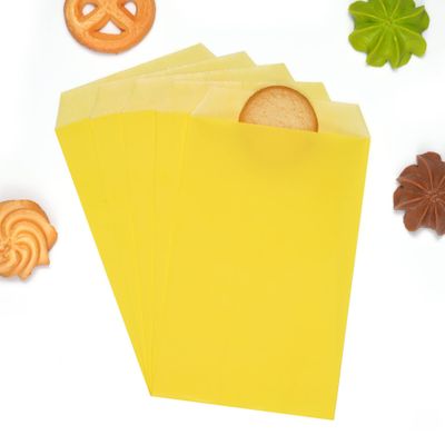 Quotidian Yellow Flat Medium Glassine Paper Bags Envelope 4" x 6" (10 x 15.2cm) Pack of 100 - Bread Candies Samples Journals Business