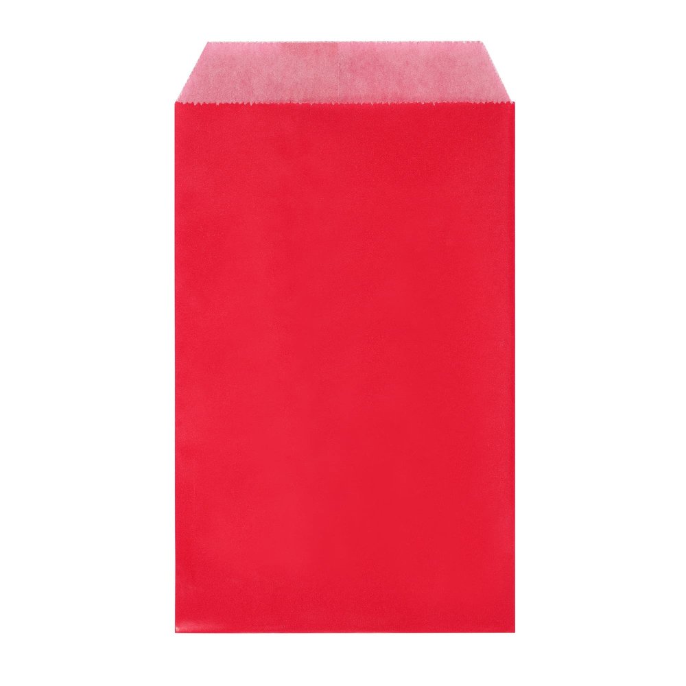 Quotidian Red Flat Medium Glassine Paper Bags Envelope 4" x 6" (10 x 15.2cm) Pack of 100 - Coins Stamps Samples Decorative Wedding Bakery