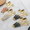 32 Piece Black Silverware Set for 8 Stainless Steel Flatware Sets Ceramic Handle Kitchen Cutlery Utensil Include Knife Spoon Fork Teaspoon Mirror Polished view 3