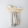rUrEu Modern Wall Mounted Coat and Hat Rack 5 Hooks, Beautiful Wood Entryway Hanger Wooden Bedroom and Bathroom Robe Racks Durable, Easy Assembly, Classic Design/Wood Color/5 Hooks view 1