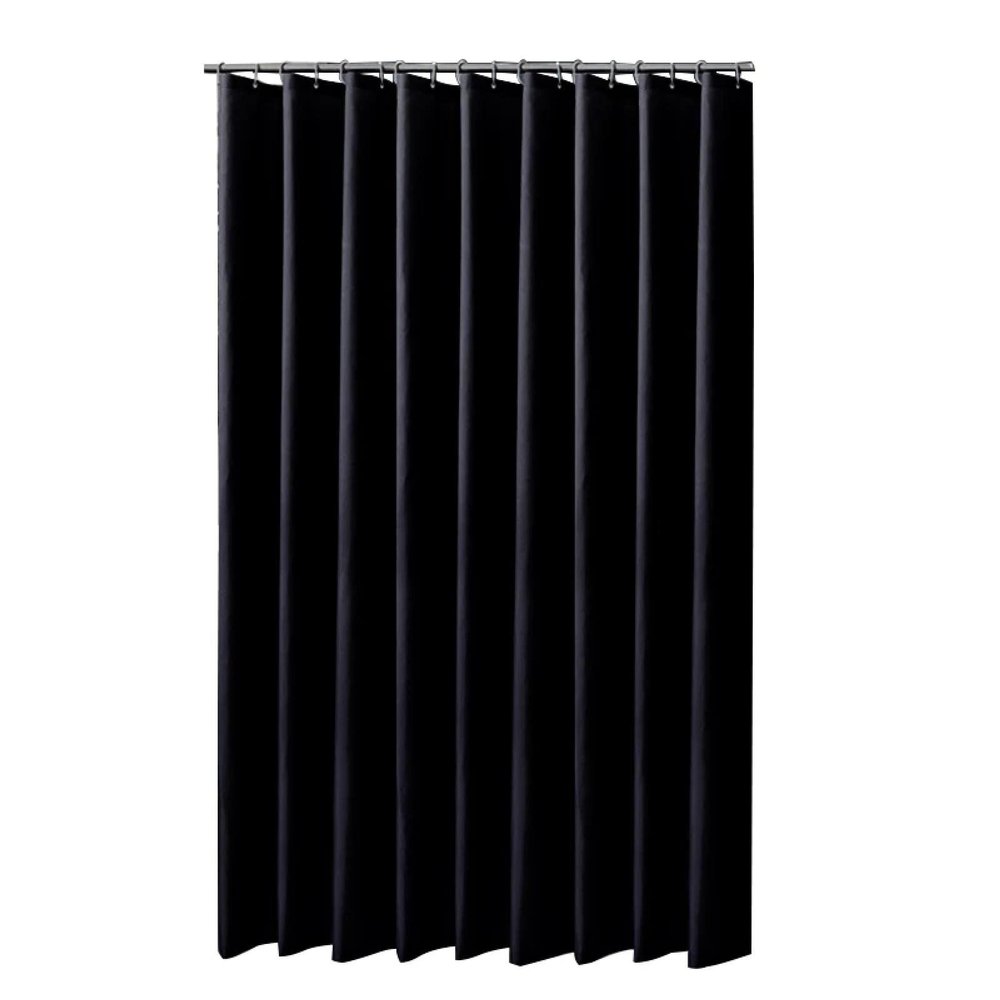 Large Black Shower Curtain Waterproof Fabric Shower Curtains Washable Bathroom Bath Curtain with 12 Hooks Bathtub Decor 94x76in-240x193cm/WxL