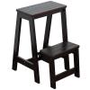 DASHADAO Indoor Climbing Stool, Household Goods 2 Steps Folding Step Ladder Wooden Ladder, Home Interior Stair Step Stool, Wooden Kitchen Step Chair Maximum Load 150Kg/White (Black) view 1