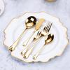 Gold Silverware Set 40 Piece Bordered Flatware Set for 8 Durable 18/10 Stainless Steel Tableware Sets Kitchen Cutlery Utensil Mirror Polished view 4