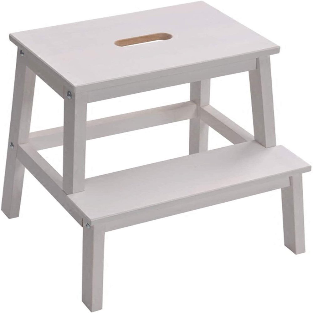 DASHADAO Indoor Climbing Stool,Portable Step Stool Kitchen Step Stool 2 Step Multi-Function Portable, Solid Wood Step Stool, Wooden Ladder Step Stool, Deadweight 150Kg, Ideal for Home Kitch