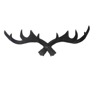 rUrEu Retro Antler Hook Hat Rack for Wall Entryway,Decorative Wall Frame,Coat Hooks Wall Mounted, Hangers Storage for Coats,Bags Scarf/Black