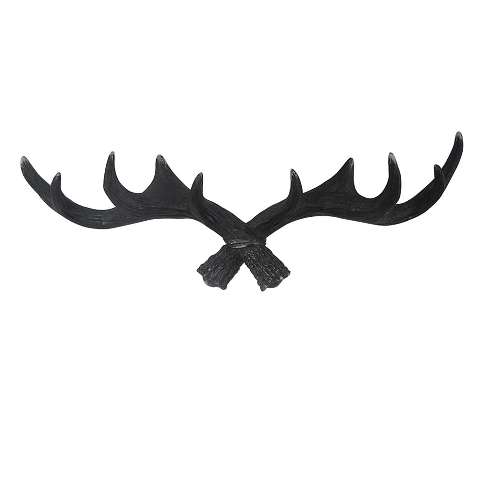 rUrEu Retro Antler Hook Hat Rack for Wall Entryway,Decorative Wall Frame,Coat Hooks Wall Mounted, Hangers Storage for Coats,Bags Scarf/Black