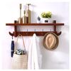 rUrEu Coat RackDecorative Key Hanging Rack with 3/4 Hooks Easy Install Wooden Key and Mail Holder for Wall Mount Entryway Decor Rack with Shelf/Brown/5 Hooks view 1