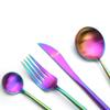 Silverware Set, 20PCS Matte Cutlery Set Knife Dessert Fork Spoon Dinnerware Set Stainless Steel Tableware Set Kitchen Dinner Set Serves for 4 Dishwasher safe (Color : Black Gold) view 2