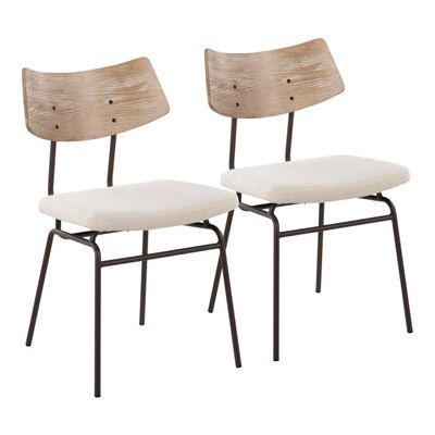 LumiSource Walker Chair, Upholstered Dining Chairs, Mid-Century Modern Dining Chair, Kitchen Chairs for Dining Table, Dining Chairs Set of 2