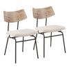 LumiSource Walker Chair, Upholstered Dining Chairs, Mid-Century Modern Dining Chair, Kitchen Chairs for Dining Table, Dining Chairs Set of 2 view 1