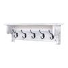 rUrEu Decorative Wall Frame,Coat Rack Wall Mounted with Storage,Coat Hook Hanger with 5 Metal Hooks, Decorative Towel Rack Behind The Door, for Entryway Bathroom Kitchen/White 2 view 1