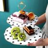 2-tier Cake Stand Ceramic Serving Tray Birthday Party Afternoon Tea Fruit Plate Dessert Cupcake Stand (Color : White, Size : 27.5 * 25.5cm) view 2