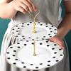 2-tier Cake Stand Ceramic Serving Tray Birthday Party Afternoon Tea Fruit Plate Dessert Cupcake Stand (Color : White, Size : 27.5 * 25.5cm) view 4