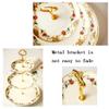 3 Tier Cake Stand Cake Display Stand Round Serving Tray Ceramic Dessert Stand Fruit Plate For Wedding Home Party (Color : White, Size : 25 * 37cm) view 3