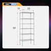 BestOffice Adjustable Wire Shelving Storage Shelves Heavy Duty Shelving Unit for Small Places Kitchen Garage (Chrome, 13" D x 23" W x 59" H) view 3