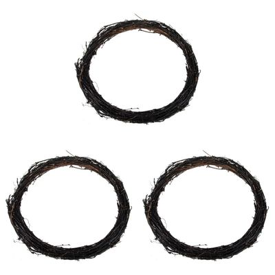 BESTOYARD 3pcs Halloween Black Vine Ring Halloween Home Decor Halloween Garland Black Frames Artificial Garland Window Holiday Grapevine Wreathes DIY Wreath Making Frame DIY Garland Ring