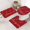 Wotrend Patriotic Star 3 Piece Bath Rugs Set Patriotic American Star Red Bathroom Mats Absorbent Contour Soft Mat Toilet Lid Cover Bathroom Decor Set, 20"x32"+16"x18"+16"x20" view 1