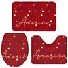 Wotrend Patriotic Star 3 Piece Bath Rugs Set Patriotic American Star Red Bathroom Mats Absorbent Contour Soft Mat Toilet Lid Cover Bathroom Decor Set, 20"x32"+16"x18"+16"x20" view 3