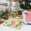 12.6x5.9x9.0inch Wedding Gold Glass Card Box with Lock and Slot - Envelope Card Holder for Reception Handmade Gold Decorative Box, Party Centerpiece Gift Card Box Handmade Wedding Card Box view 4