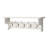 rUrEu Coat Rack with Storage Stand, Vintage Coat Rack for Wall with 5 Metal Hooks, Entryway Bathroom Kitchen Closet Coat Hanger/White view 1