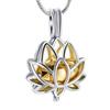 BIAIHQIE Cremation Jewelry for Ashes Stainless Steel Lotus Flower Keepsake Locket Necklace Hold Memorial - Memorial Ash Keepsake Gold view 1