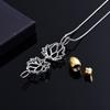 BIAIHQIE Cremation Jewelry for Ashes Stainless Steel Lotus Flower Keepsake Locket Necklace Hold Memorial - Memorial Ash Keepsake Gold view 3