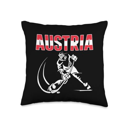 Austria Ice Hockey Lovers Jersey - Austrian Hockey Team Fans Throw Pillow