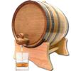 10 Liter Oak Aging Barrel with Stand, Bung & Spigot (2.5 gallon) - Wooden Whiskey Barrel Wine Barrel For The Home Brewer, Distiller, Wine Making, Cocktail Aging - Charred Oak Barrels for Aging Whiskey view 1