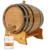3 Liter Oak Aging Barrel with Stand, Bung and Spigot - Wooden 3L Whiskey Barrels Wine Barrel Decanter For The Home Brewer, Distiller, Wine Maker and Cocktail Aging - Bourbon Barrel Gifts For Men view 1